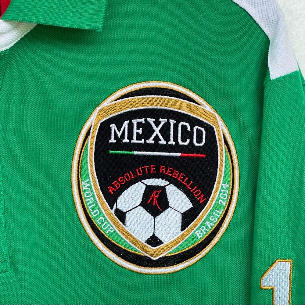 Absolute Rebellion Polo Word Cup Brasil 2014 Mexico Short Sleeve Stretch - Picture 8 of 16